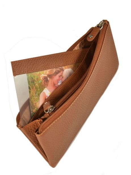 Portefeuille Cuir Crinkles Marron caviar 14104 vue secondaire 3