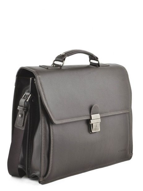 Briefcase 2 Compartments Etrier Brown flandres 22148 other view 3