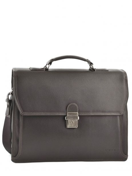 Briefcase 2 Compartments Etrier Brown flandres 22148