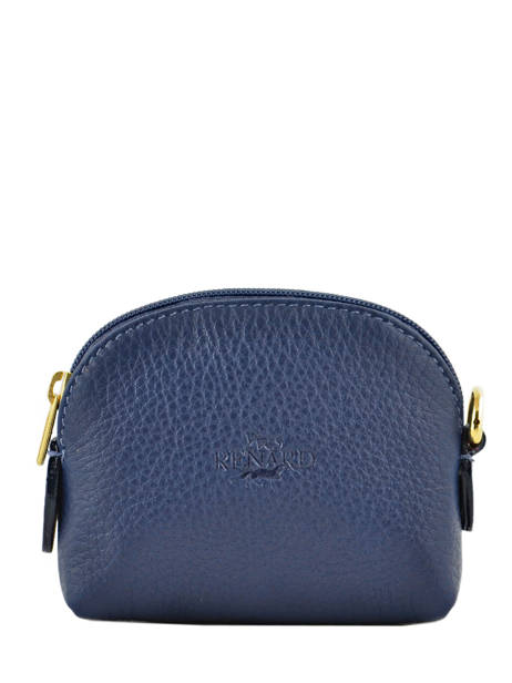 Coin Purse Leather Yves renard Blue foulonne 29365