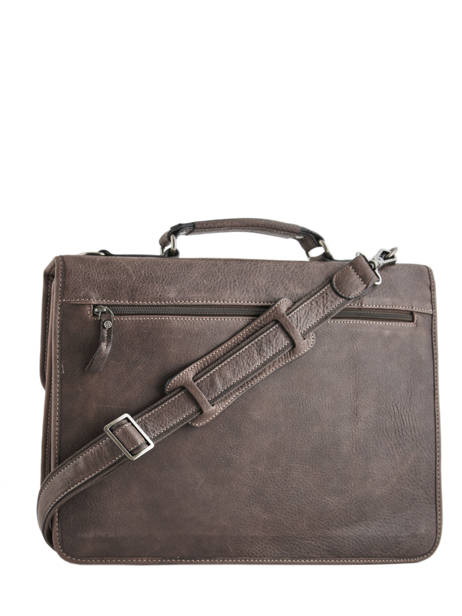 Briefcase 2 Compartments Etrier Brown spider S34205 other view 3