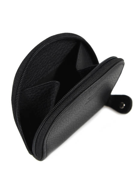 Leather Money Purse Crinkles Black caviar 14291 other view 1