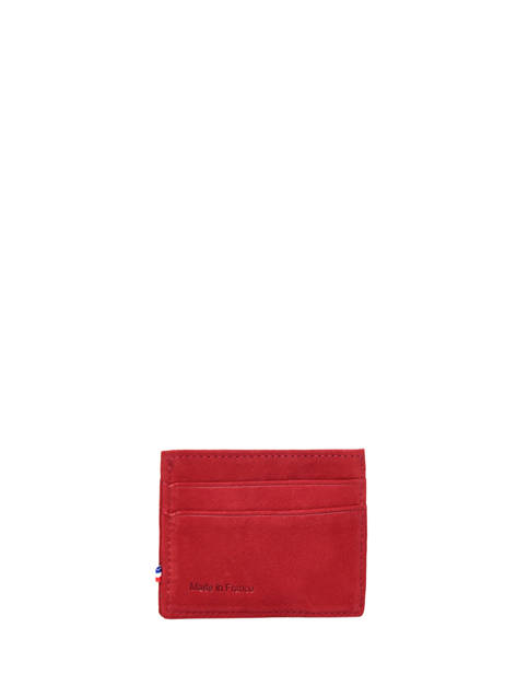 Leather Card Holder Etincelle Nubuck Etrier Red etincelle nubuck EETN011 other view 2