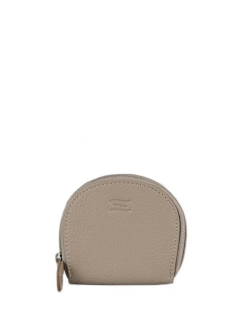 Leather Money Purse Crinkles Beige caviar 14291