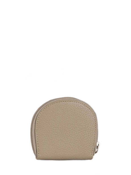 Leather Money Purse Crinkles Beige caviar 14291 other view 2