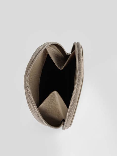 Leather Money Purse Crinkles Beige caviar 14291 other view 1