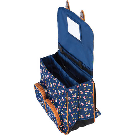 2-compartment  Wheeled Satchel Tann's Blue les fantaisies f - 22-43242 other view 2