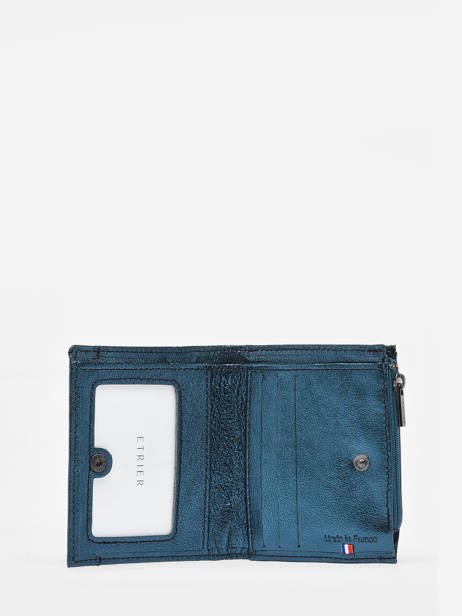 Coin Purse Leather Etincelle Irisée Etrier Blue etincelle irisee EETI810 other view 1