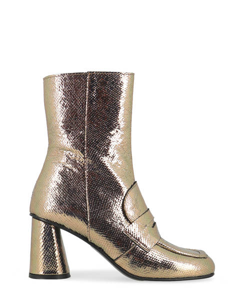 Heeled  Boots In Leather Semerdjian Gold accessoires F808K4