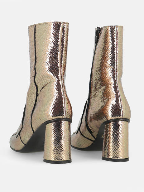 Heeled  Boots In Leather Semerdjian Gold accessoires F808K4 other view 4