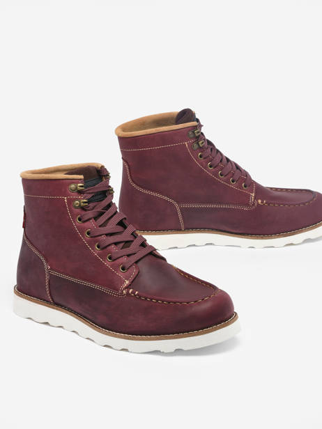 Boots Darrow Mocc En Cuir Levi's Rouge men 234733 vue secondaire 2