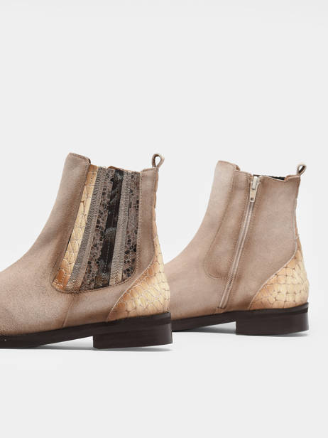 Boots In Leather Folie's Beige women 5501 other view 1