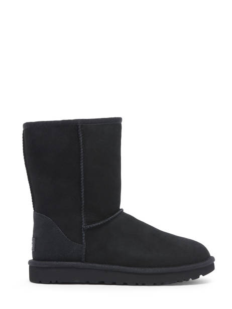 Boots Classic Short Ii In Leather Ugg Black women 1016222