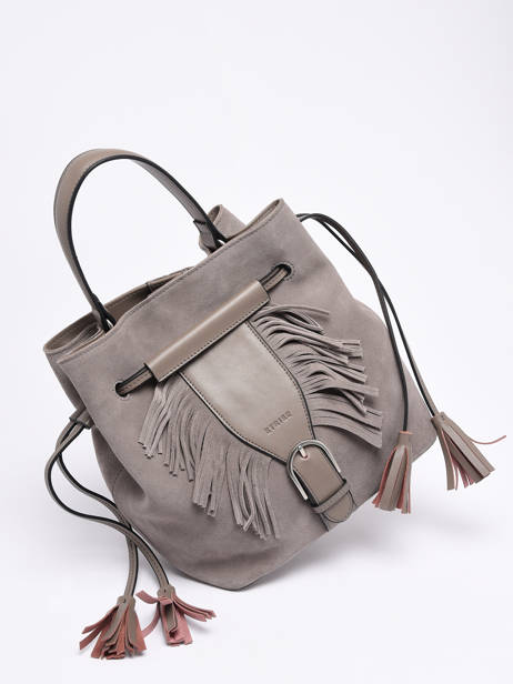 Leather Nomade Bucket Bag Etrier Gray nomade ENOM004M other view 2