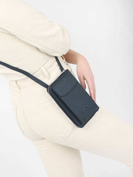 Leather Pocket Phone Pouch Nathan baume Blue n city 3 other view 1