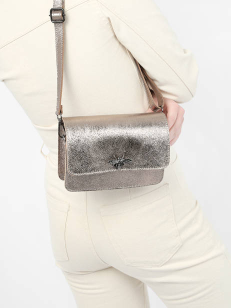 Sac Bandoulière Nine Cuir Milano Gris nine NI22115N vue secondaire 1