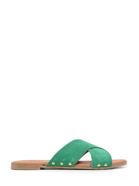 Slippers Vuma In Leather Pieces Green women 17123021