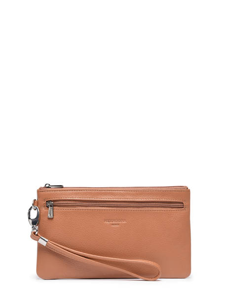 Zipped Wallet Leather Hexagona Brown confort 467213