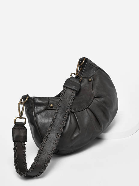 Hobo Bag Dewashed Leather Milano Black dewashed DE22111 other view 2