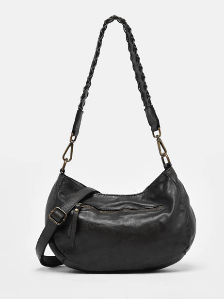 Hobo Bag Dewashed Leather Milano Black dewashed DE22111 other view 4